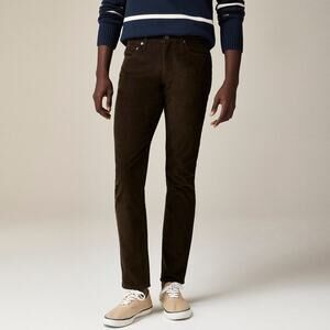 J.Crew Men's 484 Slim Fit Corduroy Pants Urban Olive Brown 33x32